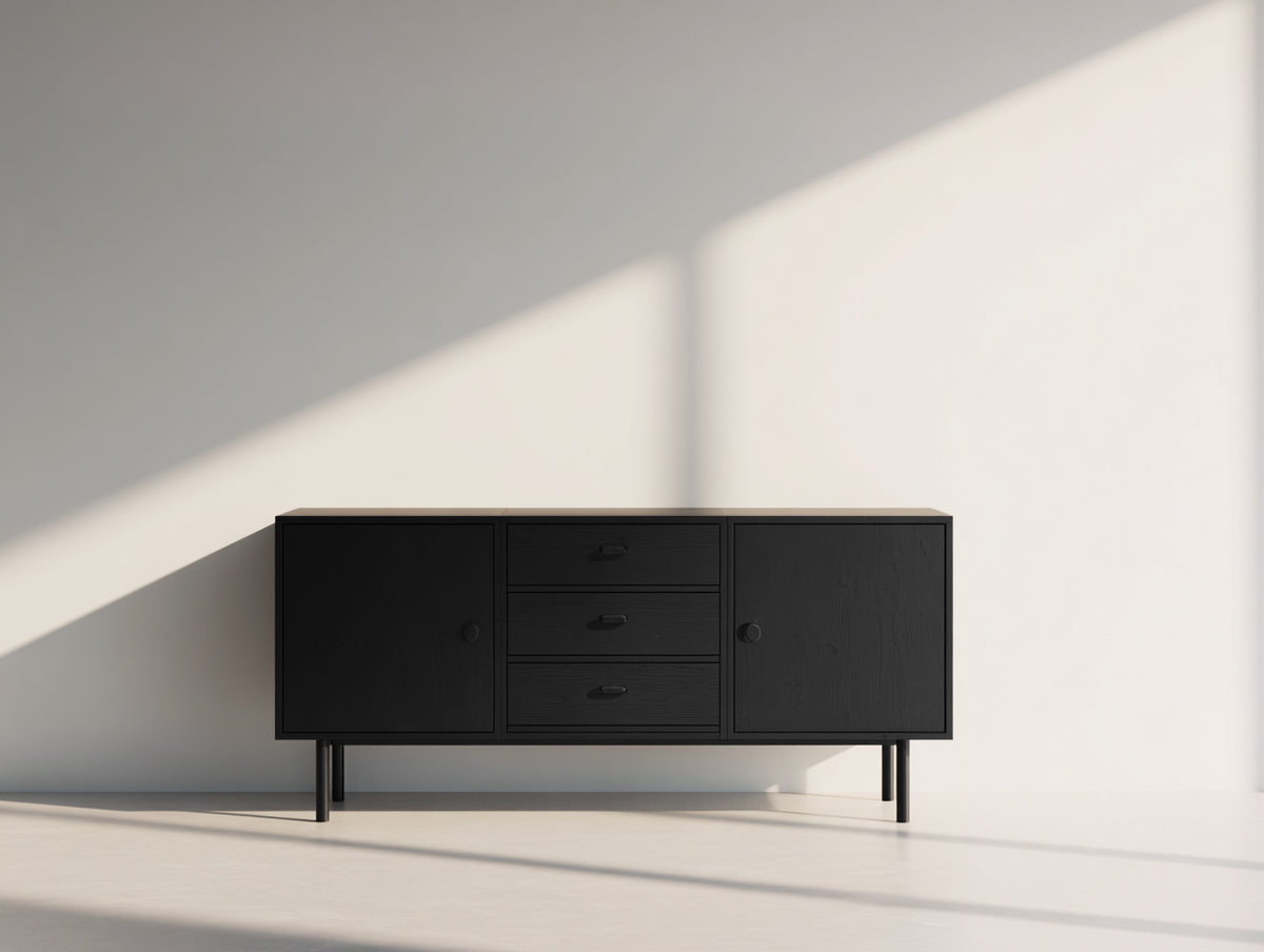 Mobile ingresso - Legno - 180x40x75 cm - Nero - Stile moderno
