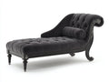 Chaise longue - Velluto - Legno - 190x90x90 cm - Grigio - Stile classico