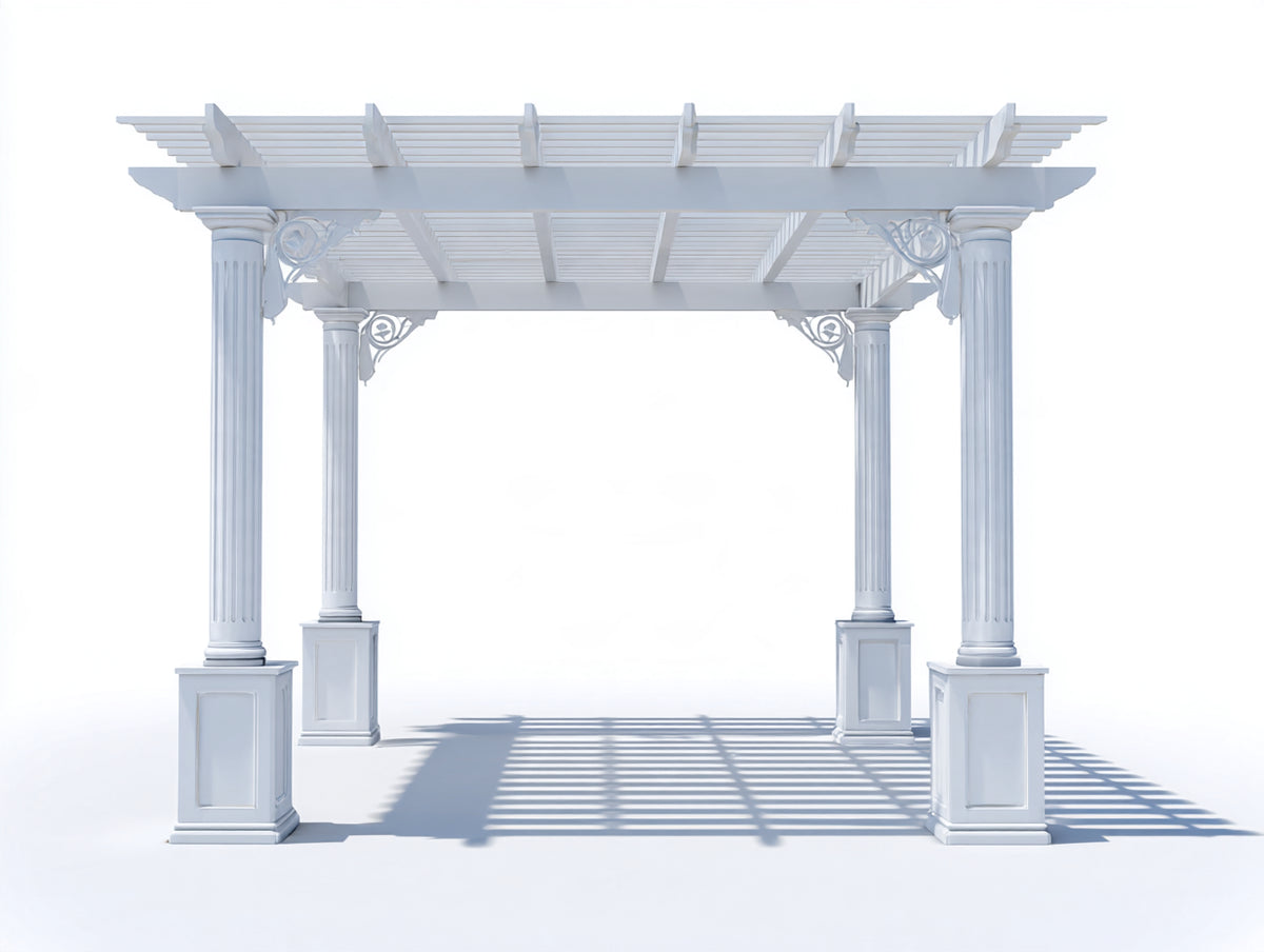 Pergola da giardino - PVC - 300x300x250 cm - Bianco - Stile classico