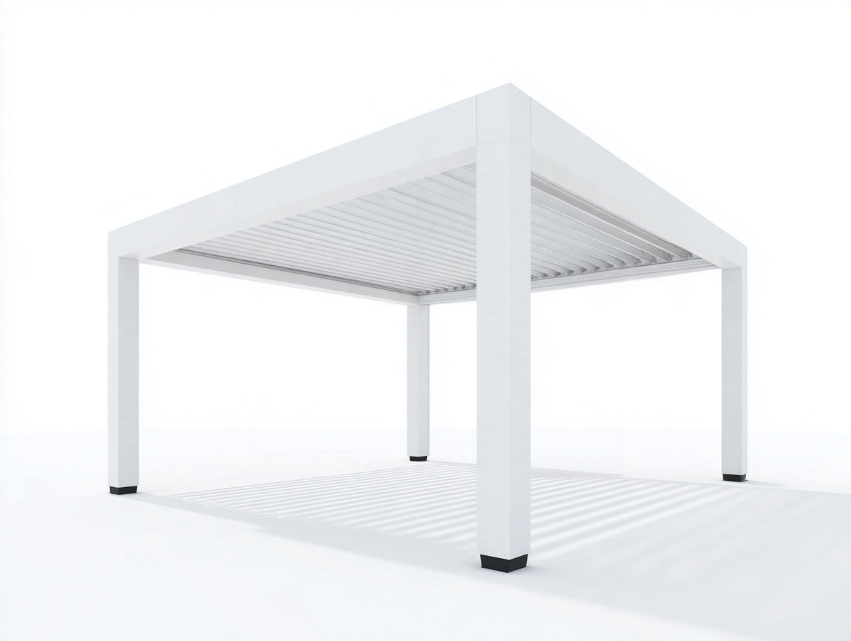 Pergola da giardino bioclimatica - Alluminio - 300x300x250 cm - Bianco - Stile moderno