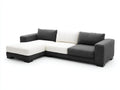 Divano angolare - Tessuto - Legno - 300x170x85 cm - Bianco-Nero - Design moderno
