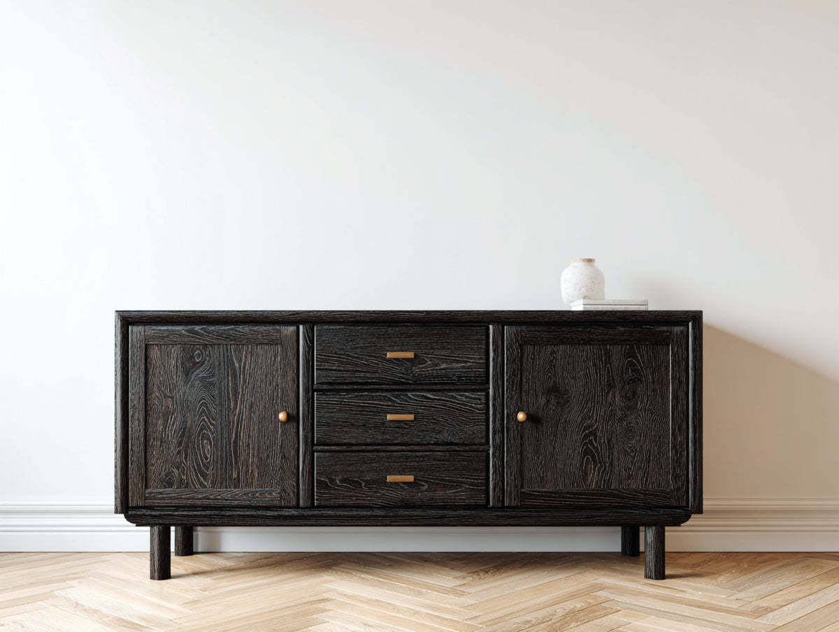 Mobile ingresso - Legno - 180x40x80 cm - Nero - Stile moderno