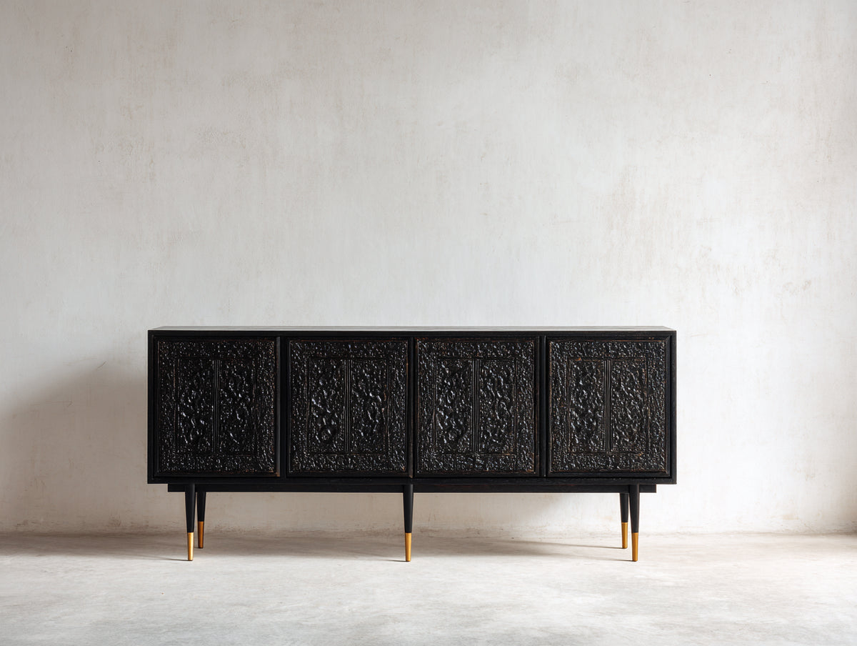 Mobile ingresso - Legno - 200x40x75 cm - Nero - Stile moderno