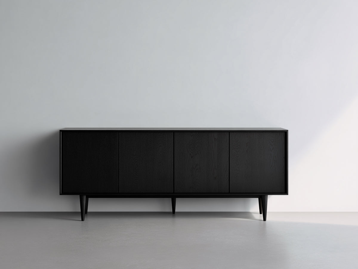 Mobile ingresso - Legno - 200x40x75 cm - Nero - Stile moderno