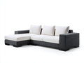Divano angolare - Tessuto - Legno - 300x160x85 cm - Bianco-Nero - Stile contemporaneo