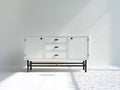 Mobile ingresso - Legno - 180x40x80 cm - Bianco-Nero - Stile moderno