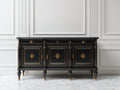 Mobile ingresso - Legno - 200x45x85 cm - Nero-Oro - Stile classico