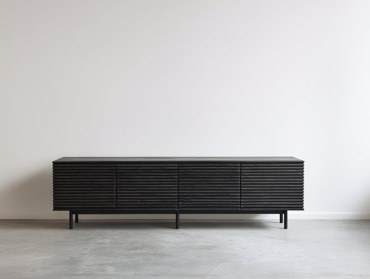 Mobile ingresso - Legno - 220x40x75 cm - Nero - Stile moderno