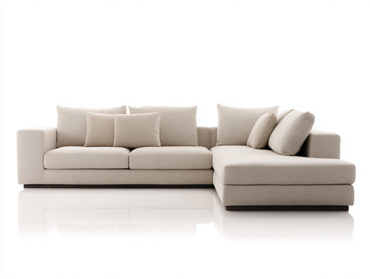 Divano angolare - Tessuto - Legno - 320x170x85 cm - Beige - Stile contemporaneo