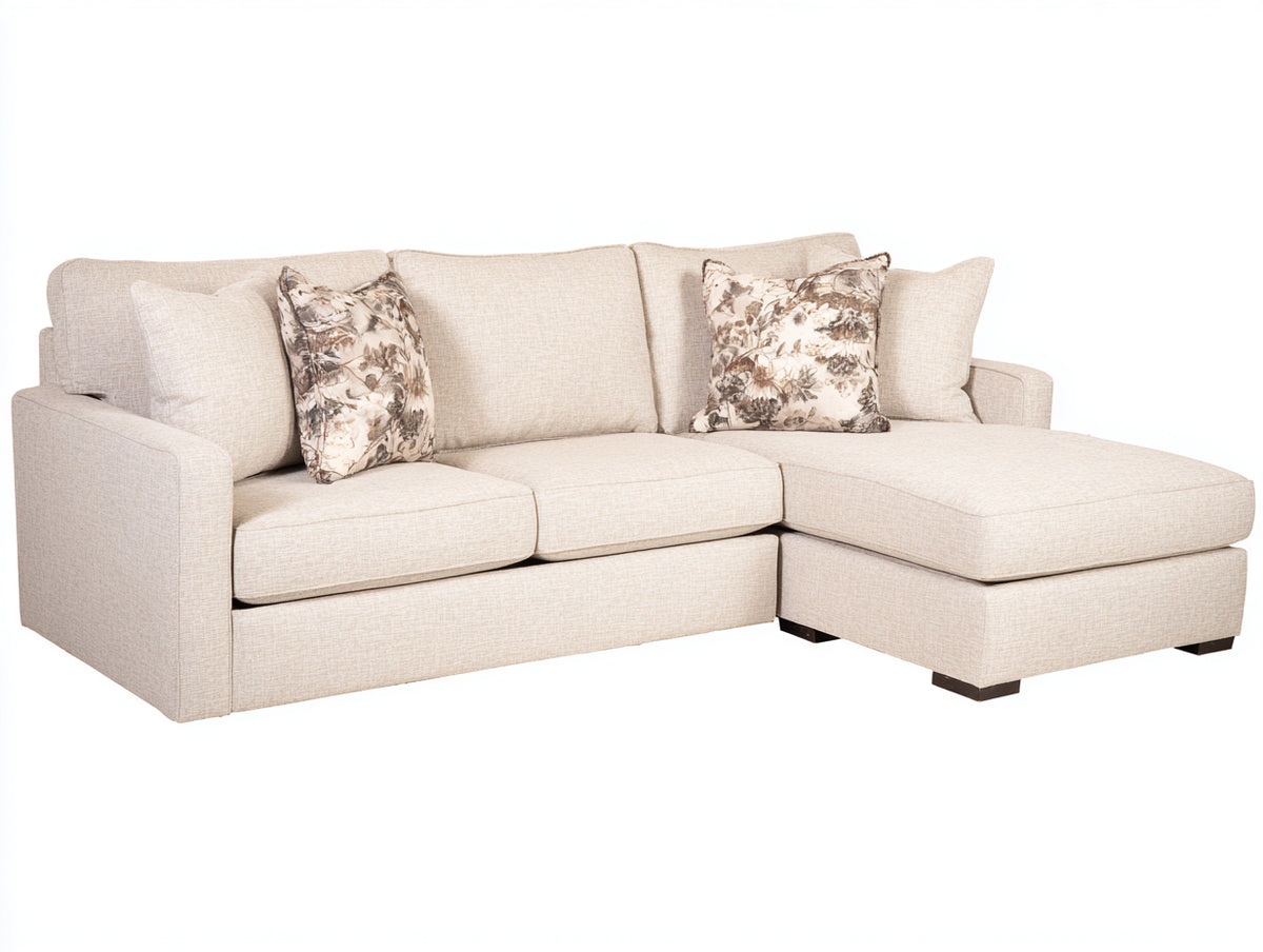 Divano angolare - Tessuto - Legno - 280x180x85 cm - Beige - Design moderno