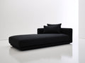Chaise longue - Tessuto - 185x85x75 cm - Nero - Stile moderno